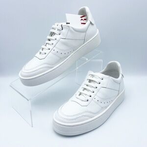 NWT. Zara Women's White Leather Uniform Sneakers. Size 4, 5, 8, 9, 10.